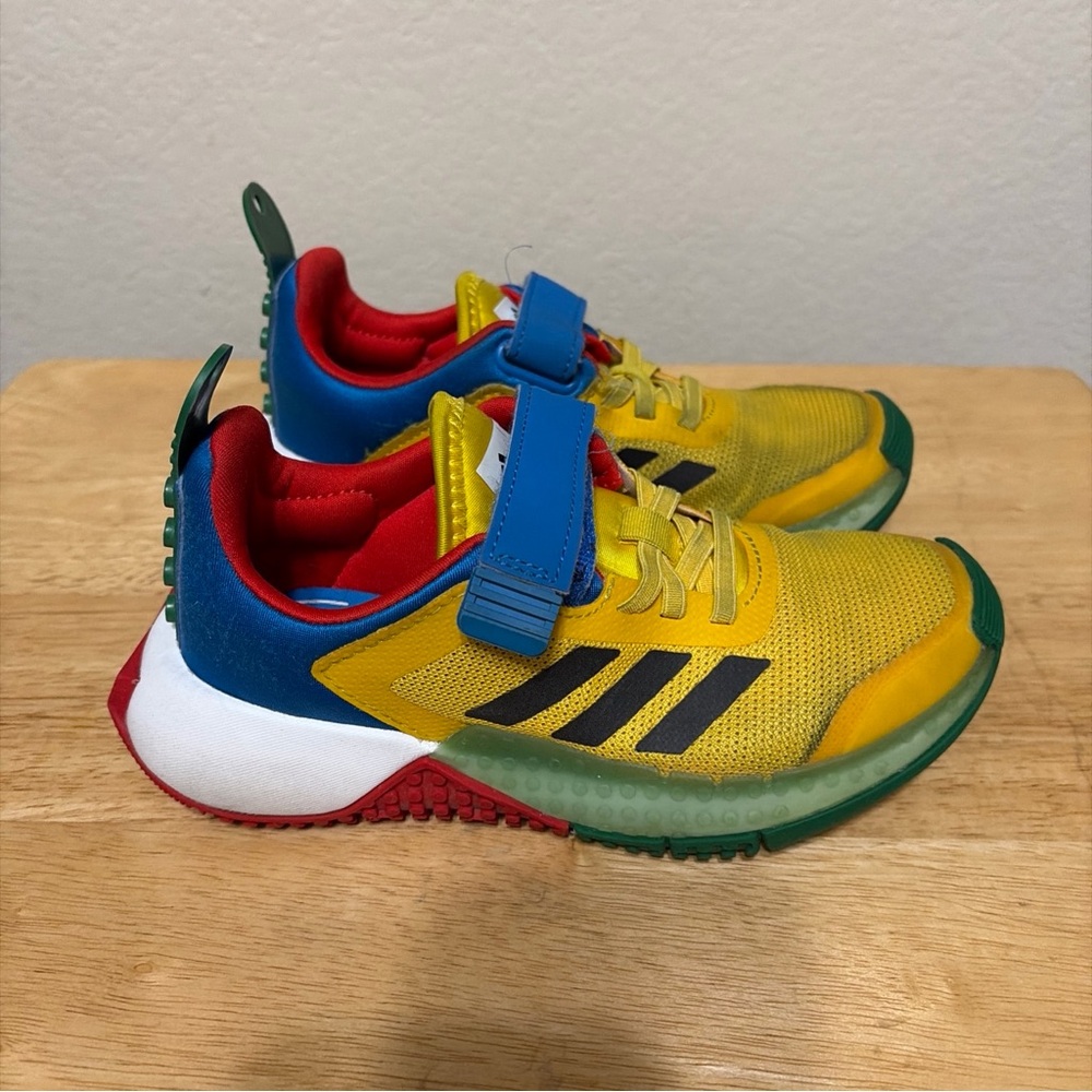 Adidas Kids Lego Yellow Blue Red Loop Strap Multicolor Running Sneakers